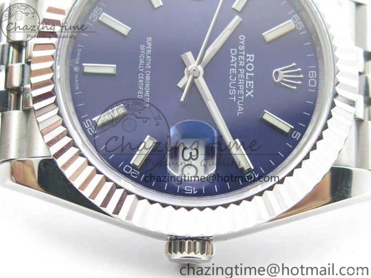 1228 WrinkleFree DateJust 41mm 126334 SS BP Maker 1:1 Best Edition New Version Blue Dial on Jubilee Bracelet 3075